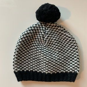 J. Crew Black and White Wool Houndstooth Hat